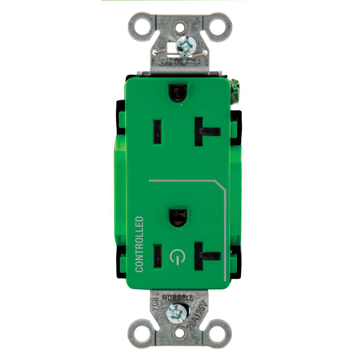 Hubbell Wiring Device-Kellems DR20C1GN Straight Blade Receptacles