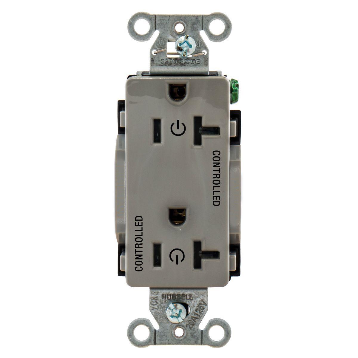 Hubbell Wiring Device-Kellems DR20C2GRY Straight Blade Receptacles