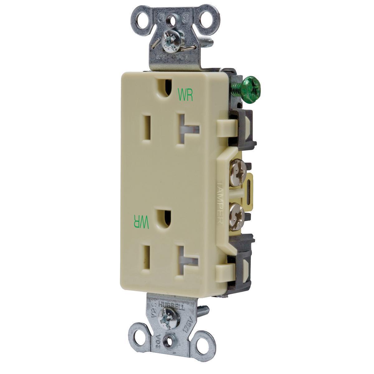 Hubbell Wiring Device-Kellems DR20IWRTR Straight Blade Receptacles