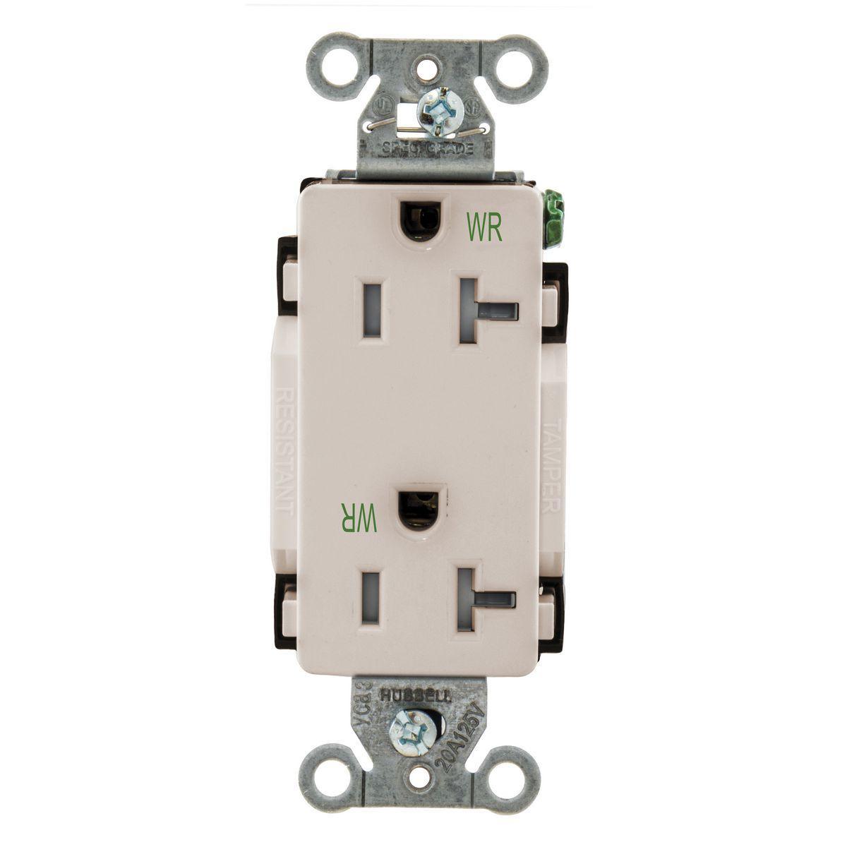 Hubbell Wiring Device-Kellems DR20LAWRTR Straight Blade Receptacles