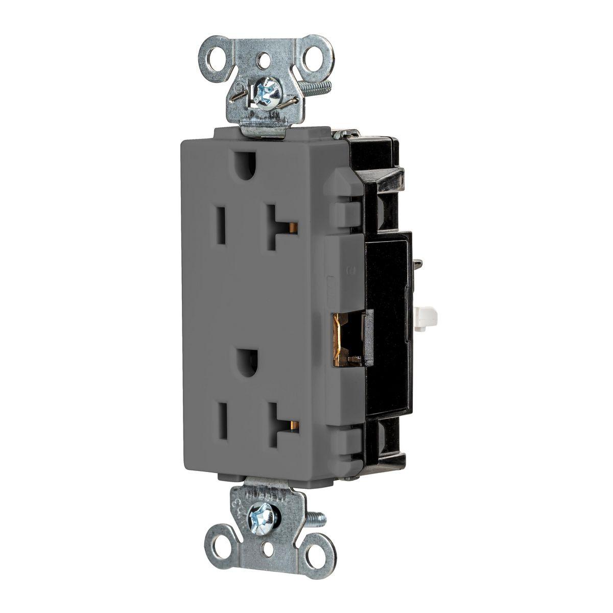 Hubbell Wiring Device-Kellems DR20STGY Straight Blade Receptacles