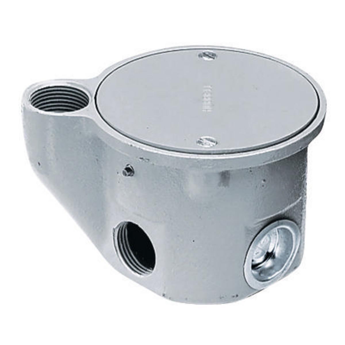 Hubbell Wiring Device-Kellems F3185 Standard Sized Theatre Seating Floor Box, Cast Iron, 18.8 cu-in Capacity, (6) Knockouts, 3.88 in L x 4.94 in W x 3 in H