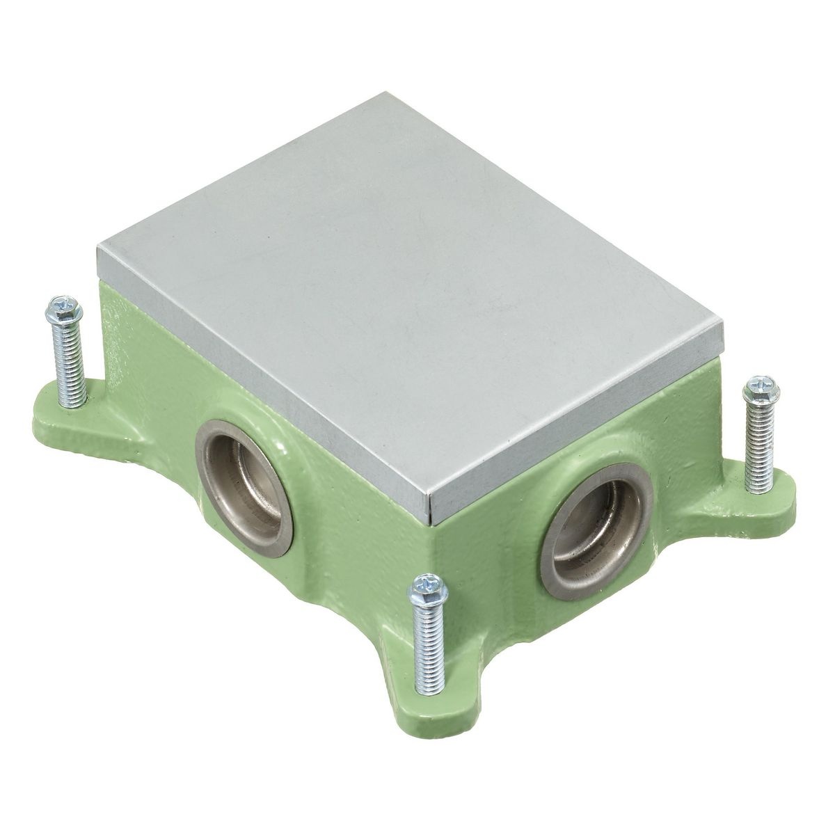 Hubbell Wiring Device-Kellems FB4114 Concrete Flush Floor Box, Cast Iron/Stamped Steel/PVC, 16 cu-in Capacity, 1 Gangs, (4) Knockouts, 2.03 in H x 5.66 in W x 4.38 in L