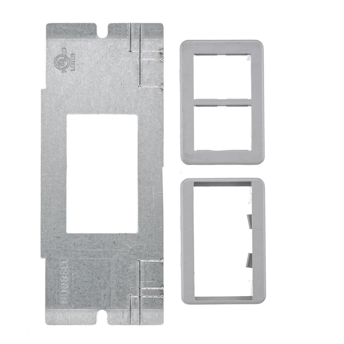 Hubbell Wiring Device-Kellems FBMPTRAC Standard Sized Faceplate With (1) Style Line®/Decorator Opening, 2/4/6 Gangs, Galvanized Stamped Steel