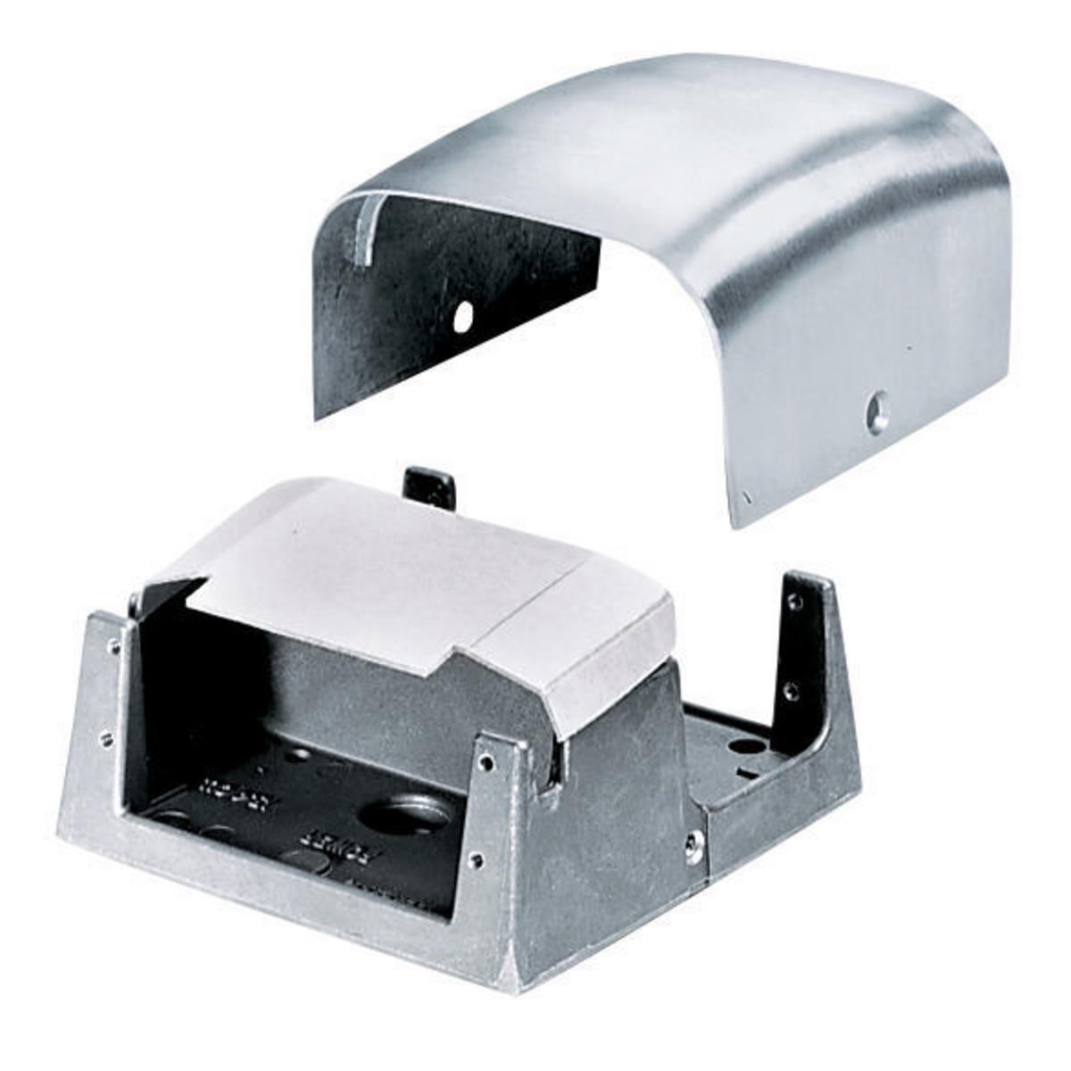 Hubbell Wiring Device-Kellems FR80AL Lo-Con 2-Gang Standard Pedestal Housing, For Use With PT7XC Fire Rated Poke Through Box, Aluminum