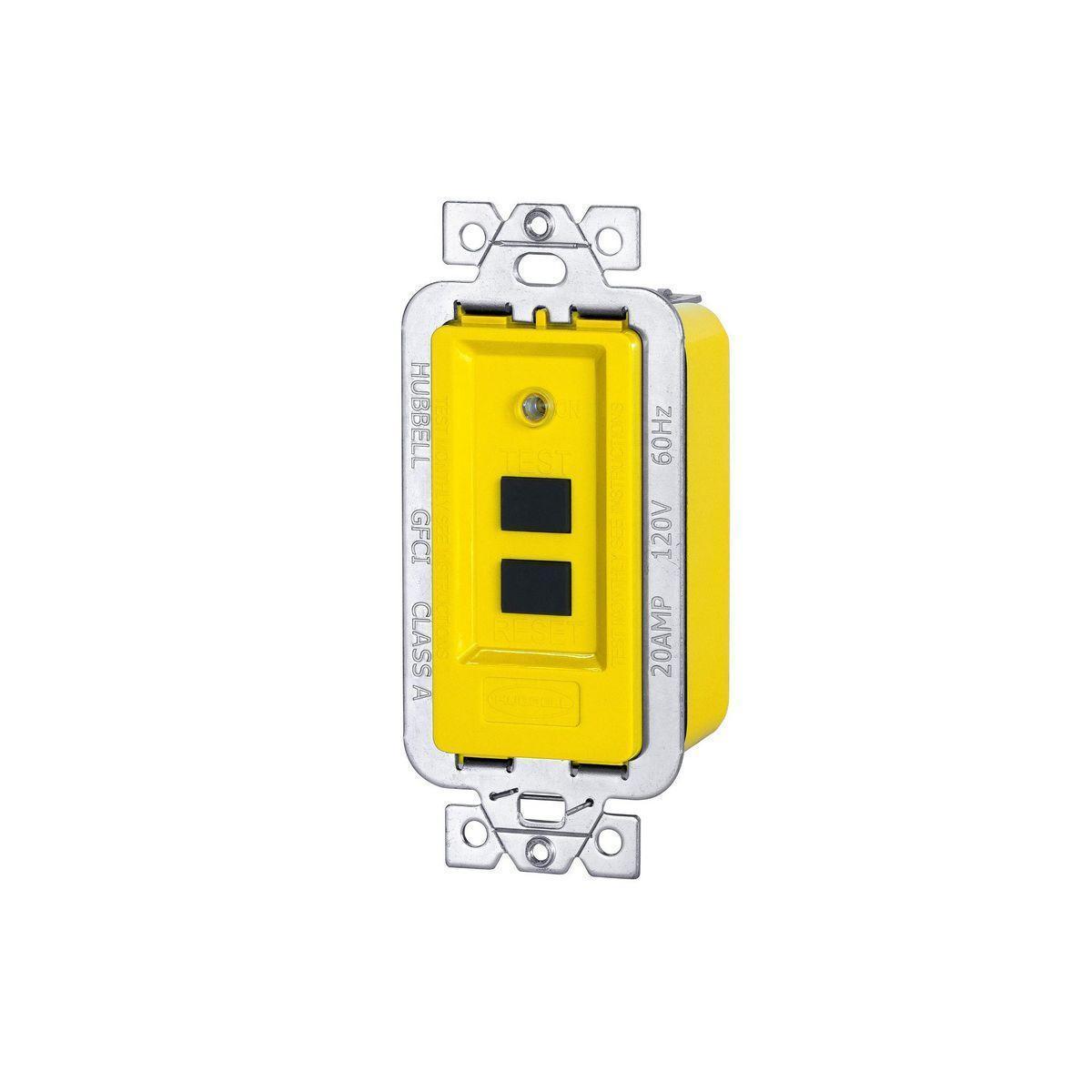 Hubbell Wiring Device-Kellems GFMST20 Extra Heavy Duty GFCI Module Power Protection Products, 120 V AC, 20 A, 2 Poles, 3 Wires, Yellow