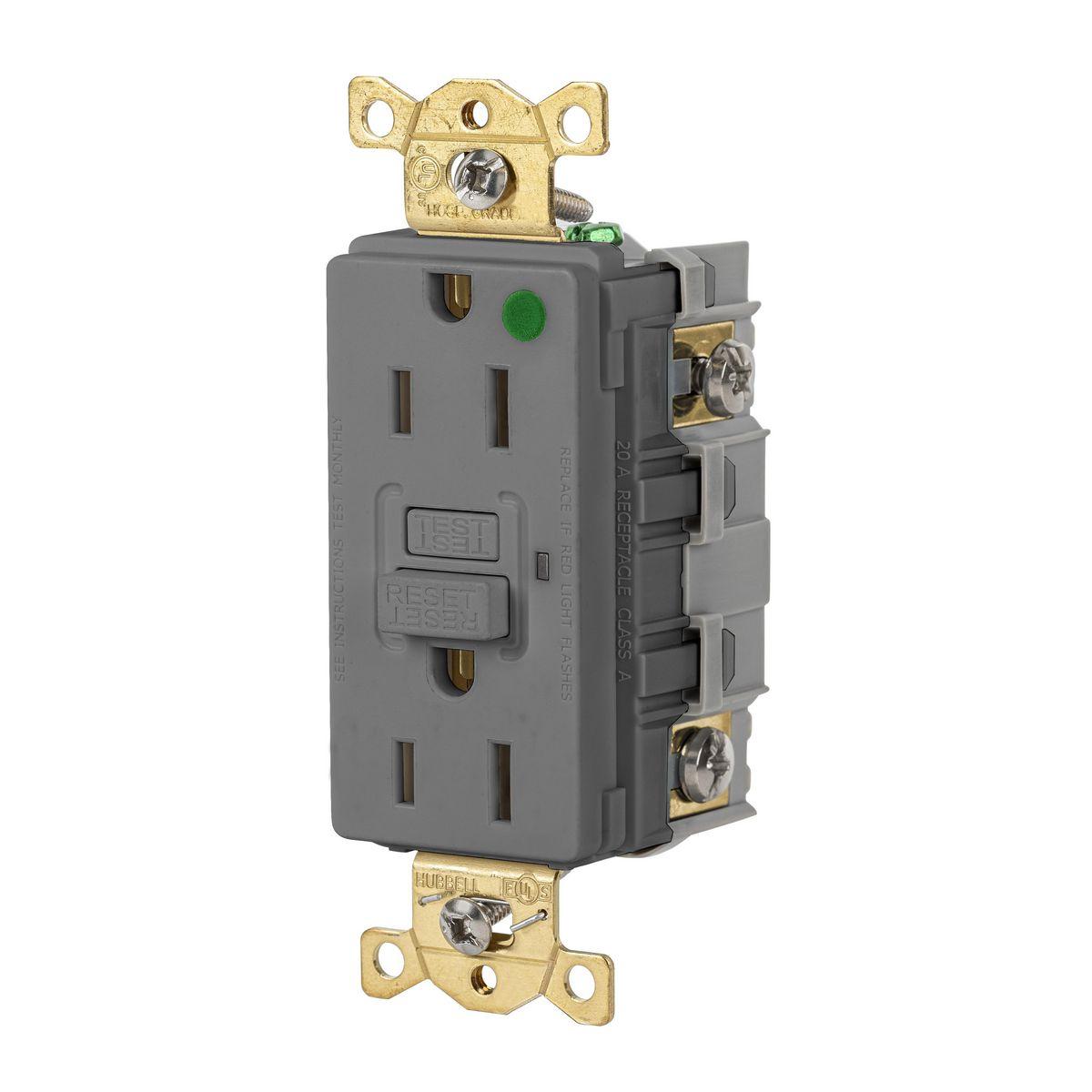 Hubbell Wiring Device-Kellems GFR82GRY GFCI Receptacles