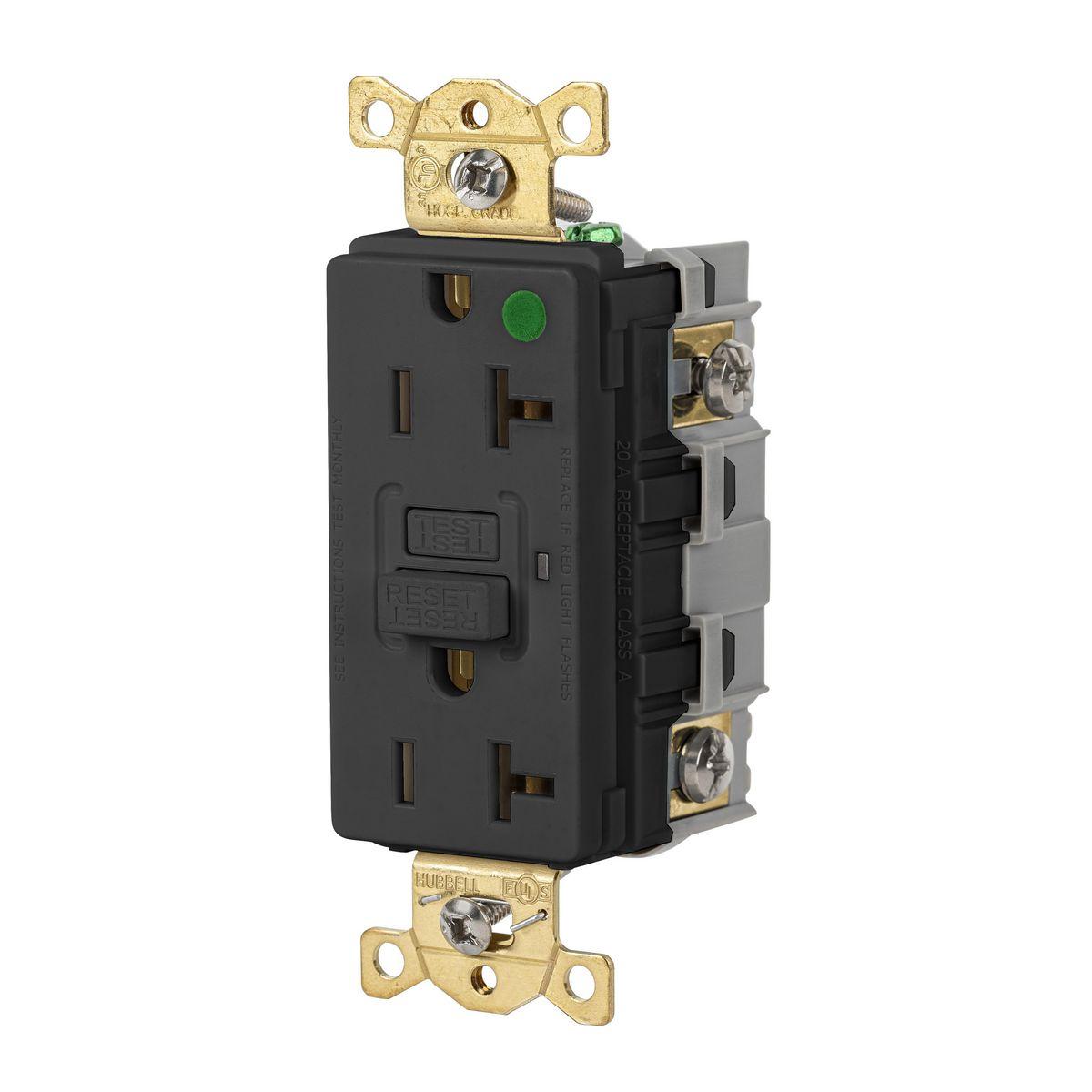 Hubbell Wiring Device-Kellems GFR83BLK GFCI Receptacles