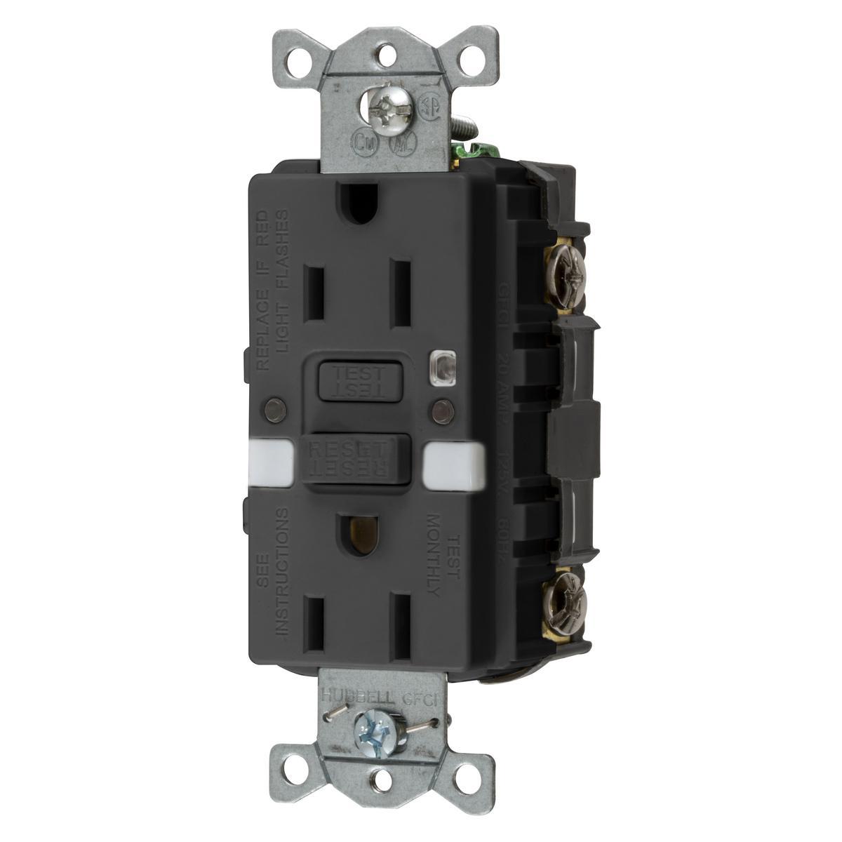 Hubbell Wiring Device-Kellems GFRST15BKNL GFCI Receptacles
