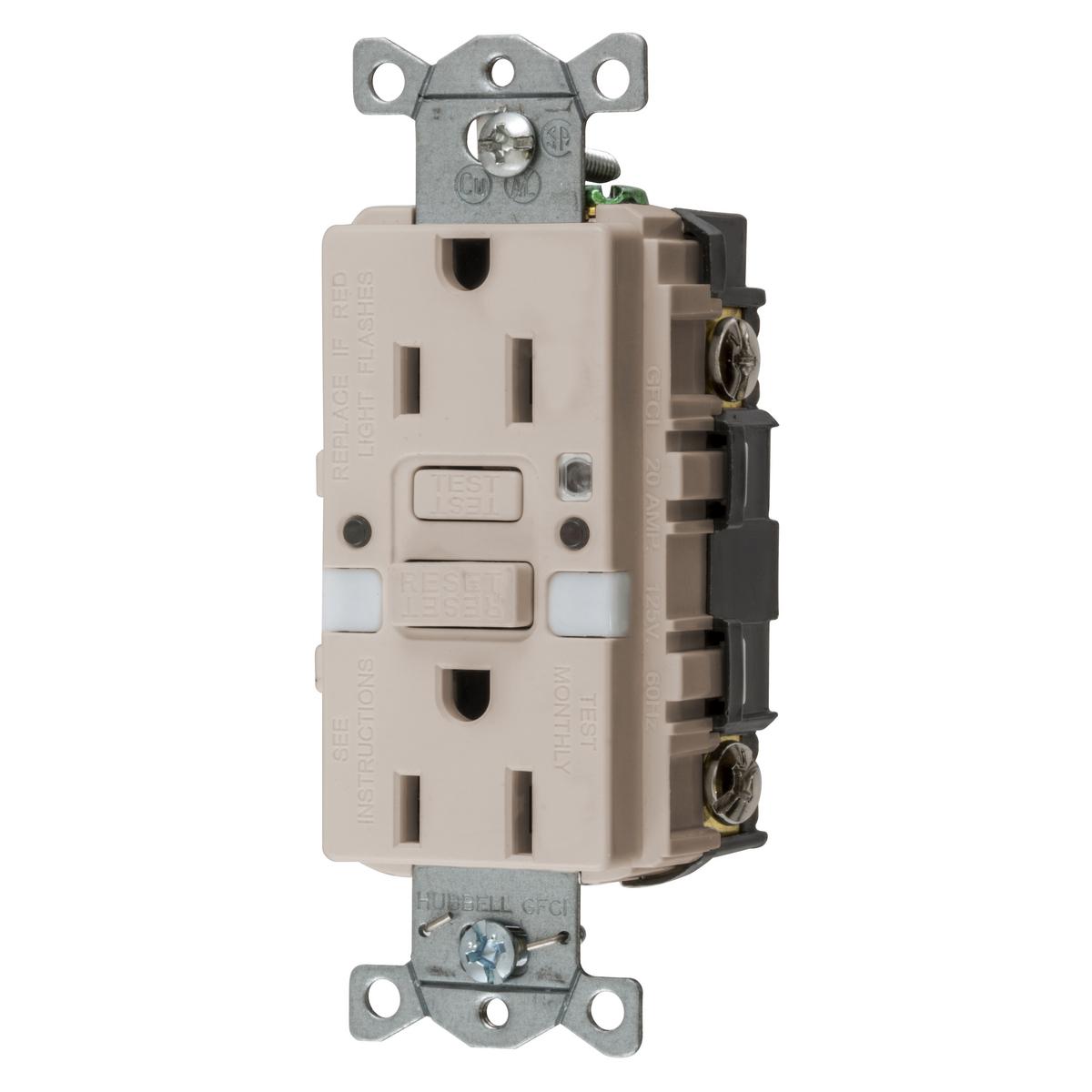 Hubbell Wiring Device-Kellems GFRST15LANL GFCI Receptacles