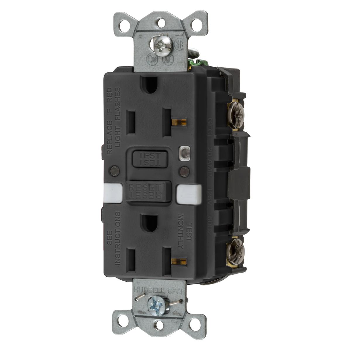Hubbell Wiring Device-Kellems GFRST20BKNL GFCI Receptacles