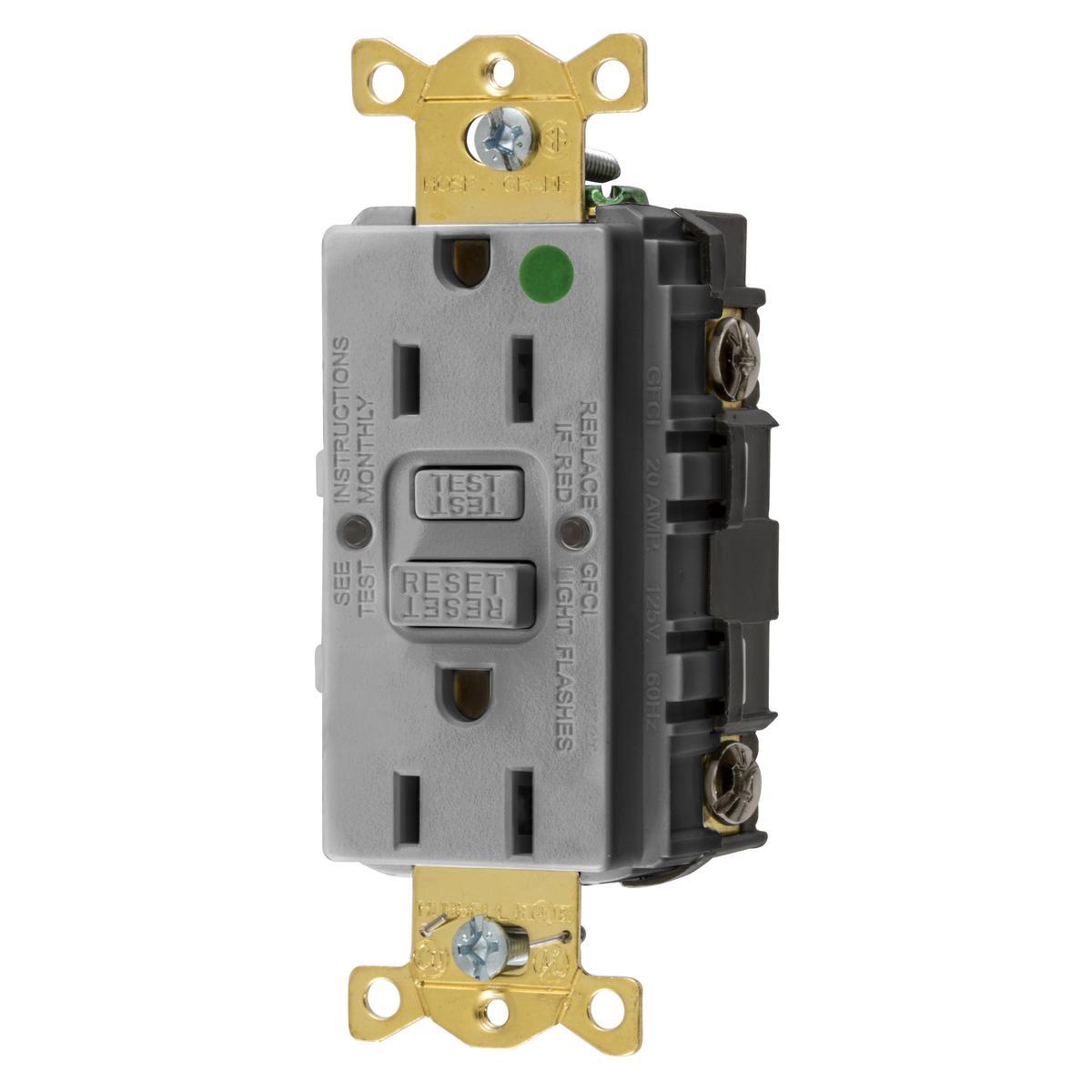 Hubbell Wiring Device-Kellems GFRST82GYU GFCI Receptacles