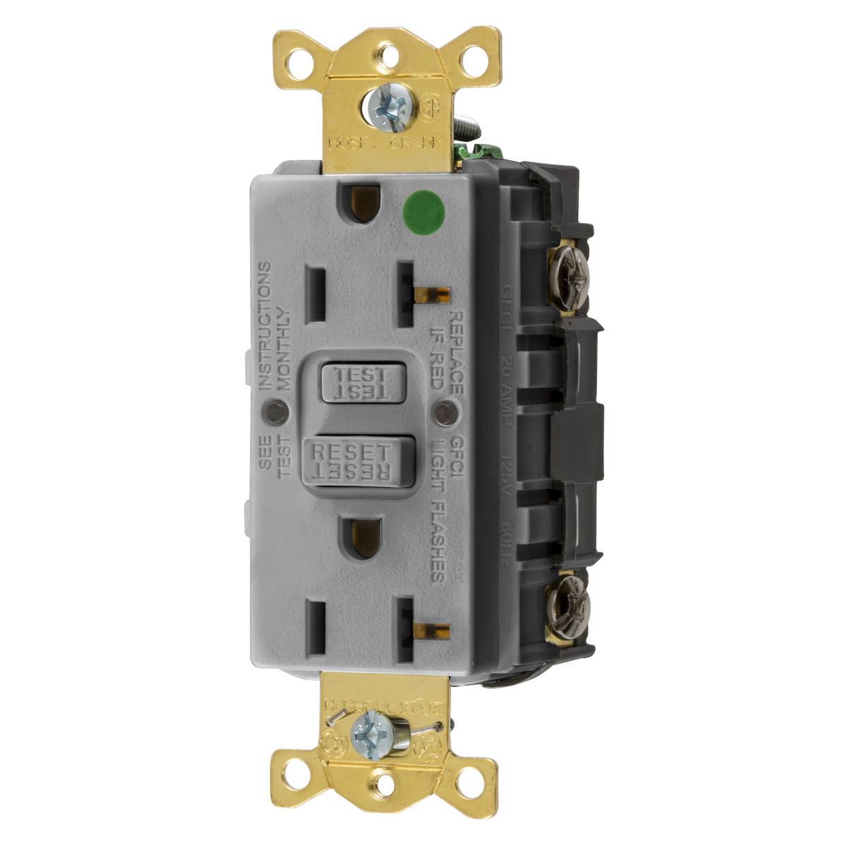 Hubbell Wiring Device-Kellems GFRST83GYU GFCI Receptacles