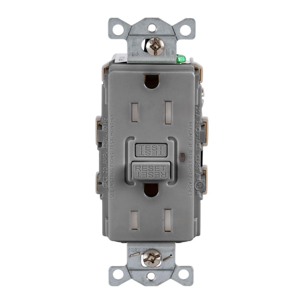 Hubbell Wiring Device-Kellems GFRTR15GRY GFCI Receptacles