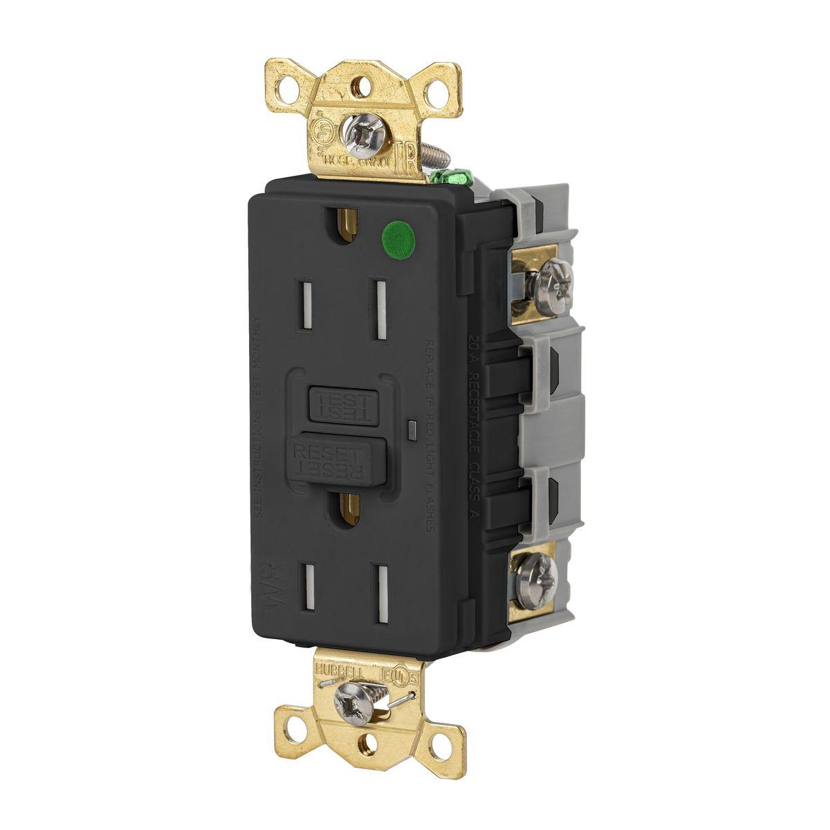 Hubbell Wiring Device-Kellems GFRTW82BLK GFCI Receptacles