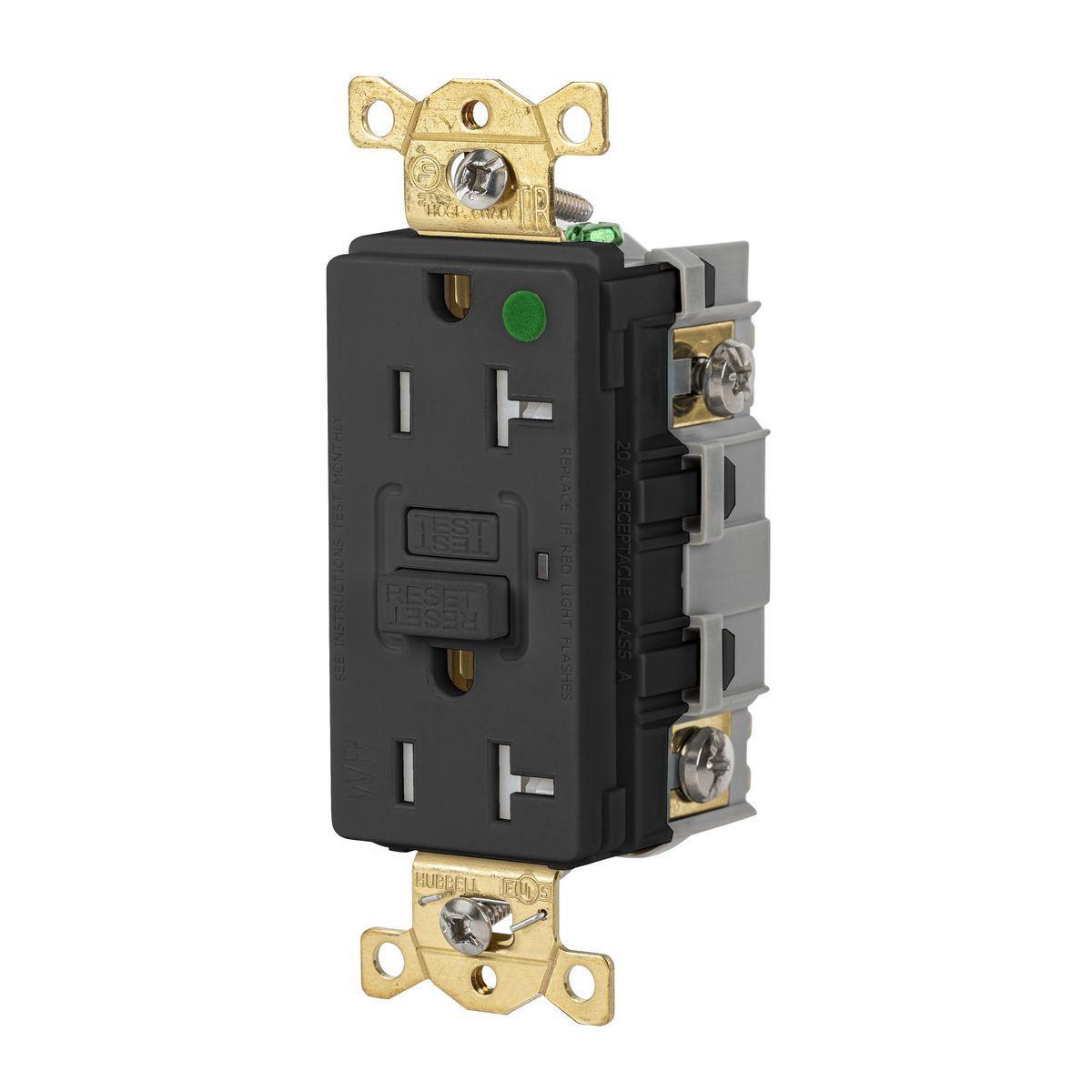 Hubbell Wiring Device-Kellems GFRTW83BLK GFCI Receptacles