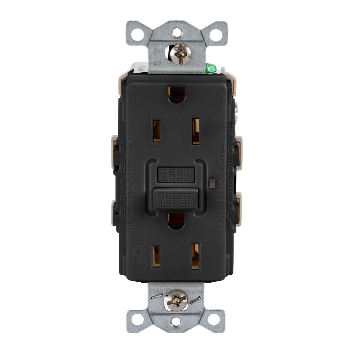 Hubbell Wiring Device-Kellems GFRWR15BLK GFCI Receptacles