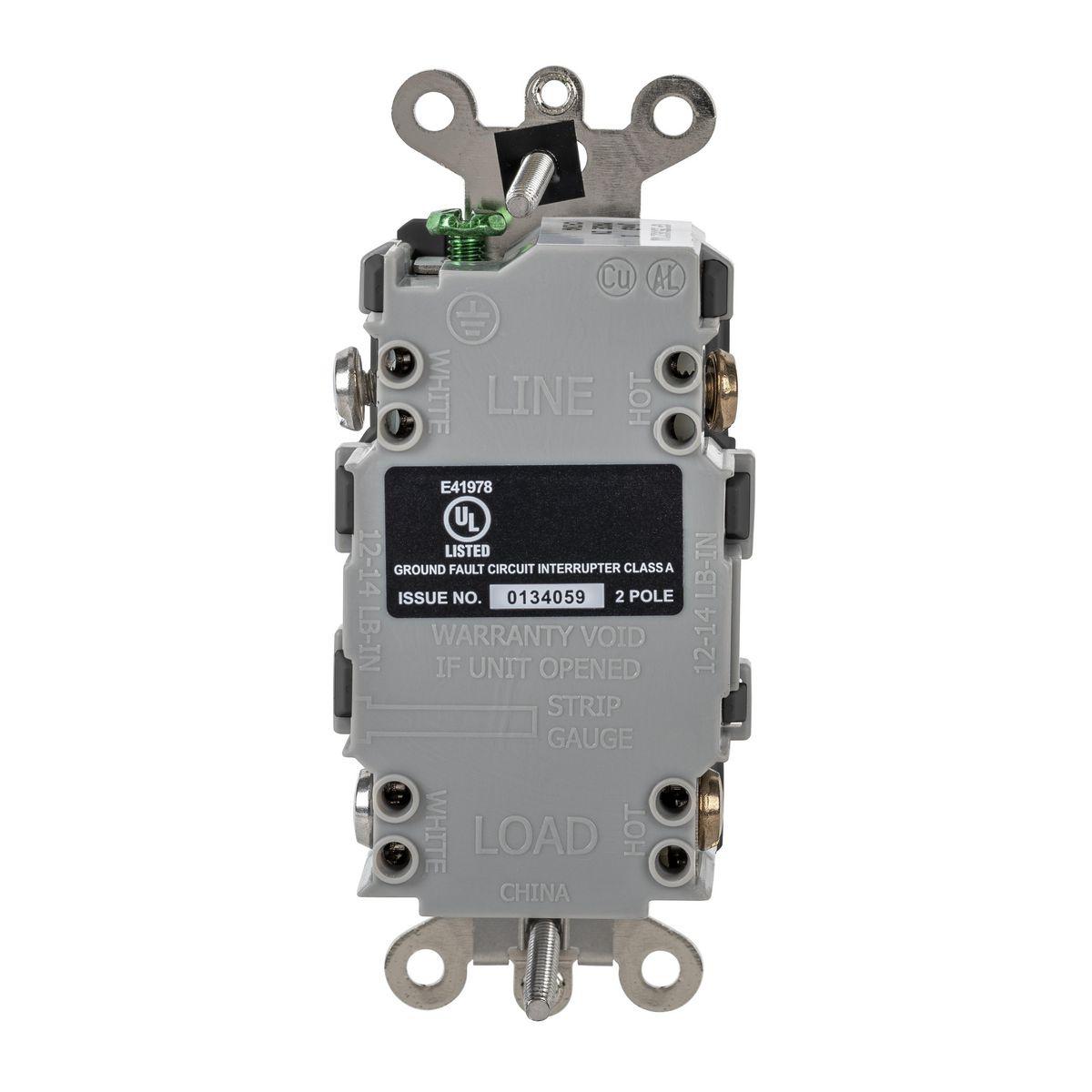 Hubbell Wiring Device-Kellems GFSG5362BLK Extra Heavy Duty GFCI Receptacle, 125 V AC, 20 A, Black