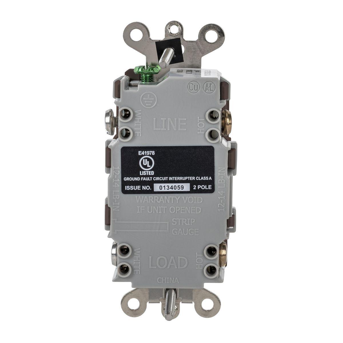 Hubbell Wiring Device-Kellems GFSG8300 Extra Heavy Duty GFCI Receptacle, 125 V AC, 20 A, Brown