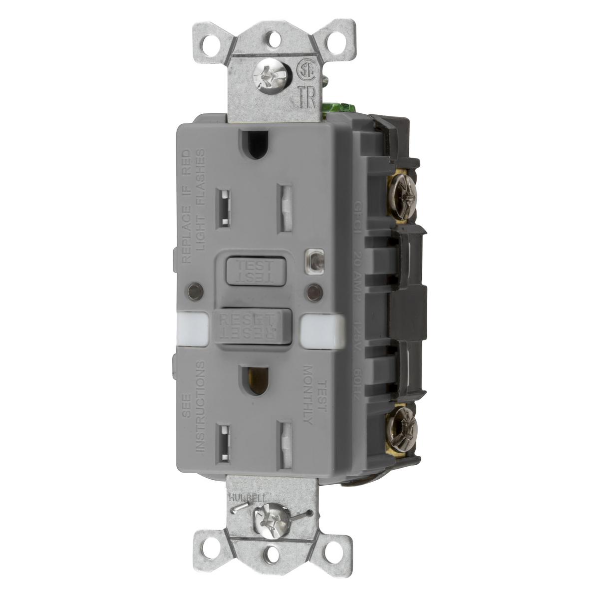 Hubbell Wiring Device-Kellems GFTRST15GYNL GFCI Receptacles