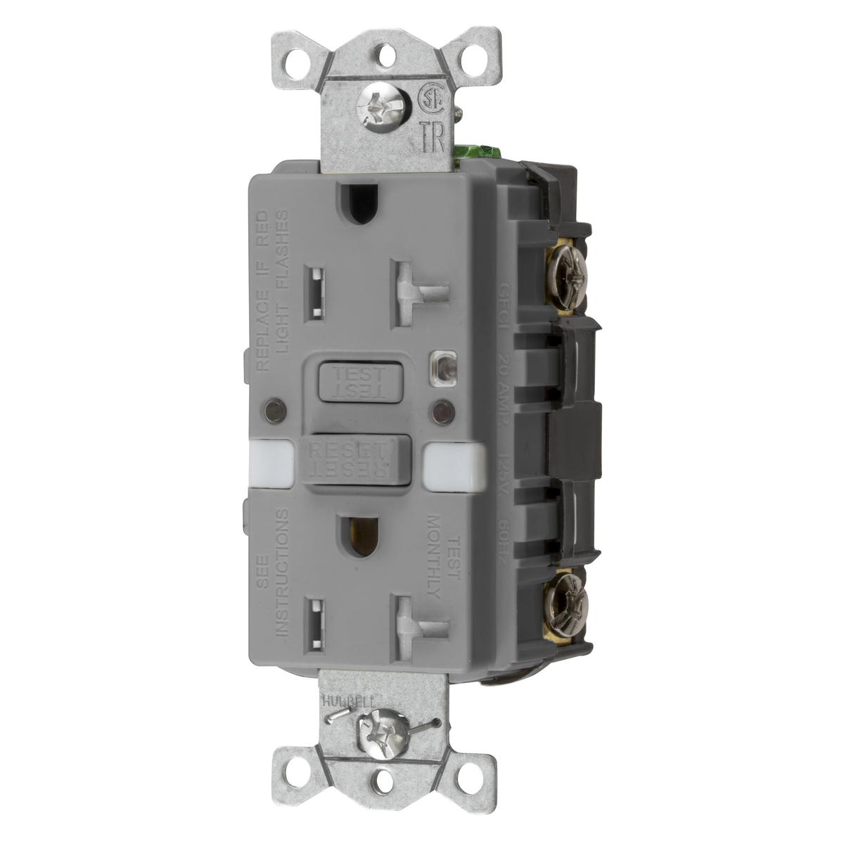 Hubbell Wiring Device-Kellems GFTRST20GYNL GFCI Receptacles
