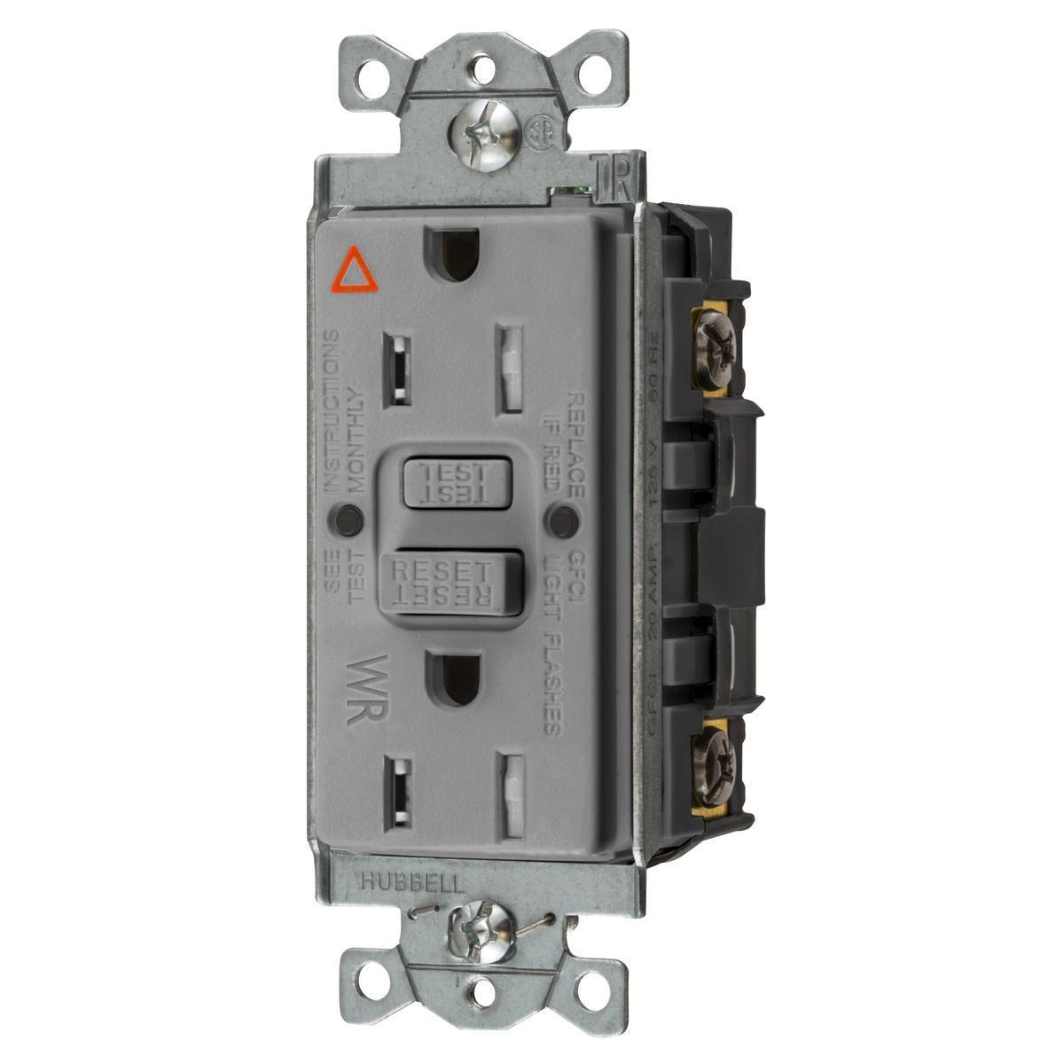 Hubbell Wiring Device-Kellems GFTWRST15GYIG GFCI Receptacles