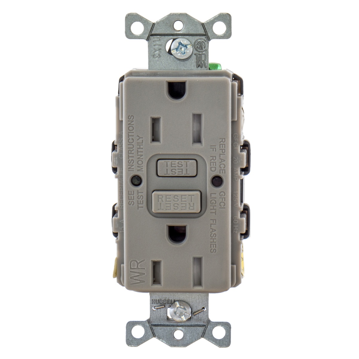 Hubbell Wiring Device-Kellems GFTWRST15GYU GFCI Receptacles