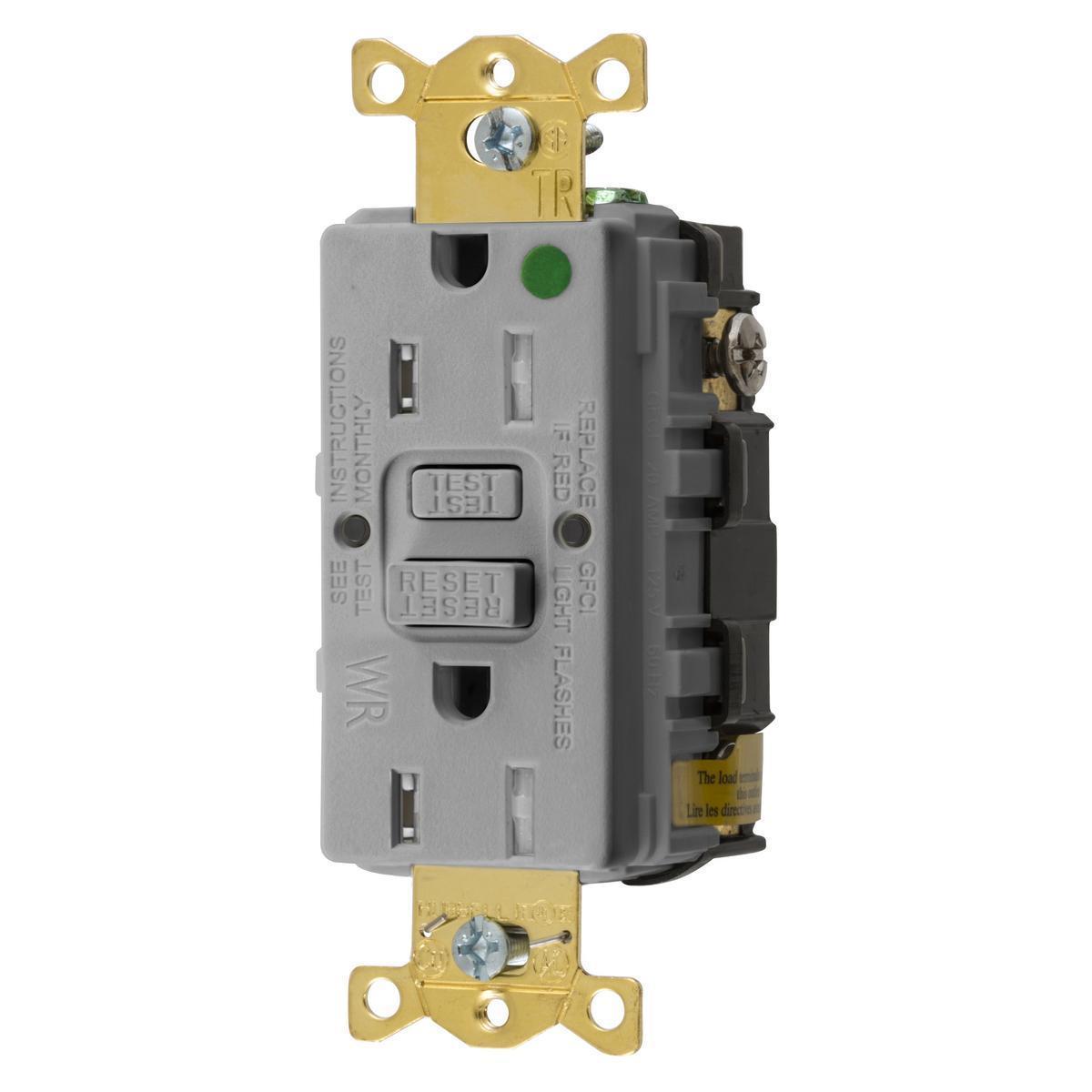 Hubbell Wiring Device-Kellems GFTWRST82GYU GFCI Receptacles