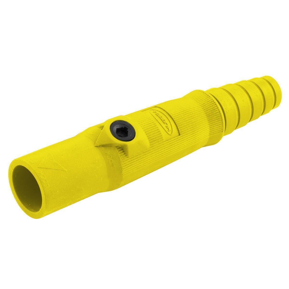 Hubbell Wiring Device-Kellems Insulgrip® HBL15MY 15 Series 1-Pole Male Insulated Standard In-Line Plug, 600 V AC/250 V DC, 150 A, 8 to 2 AWG Wire, Screw Terminal Connection