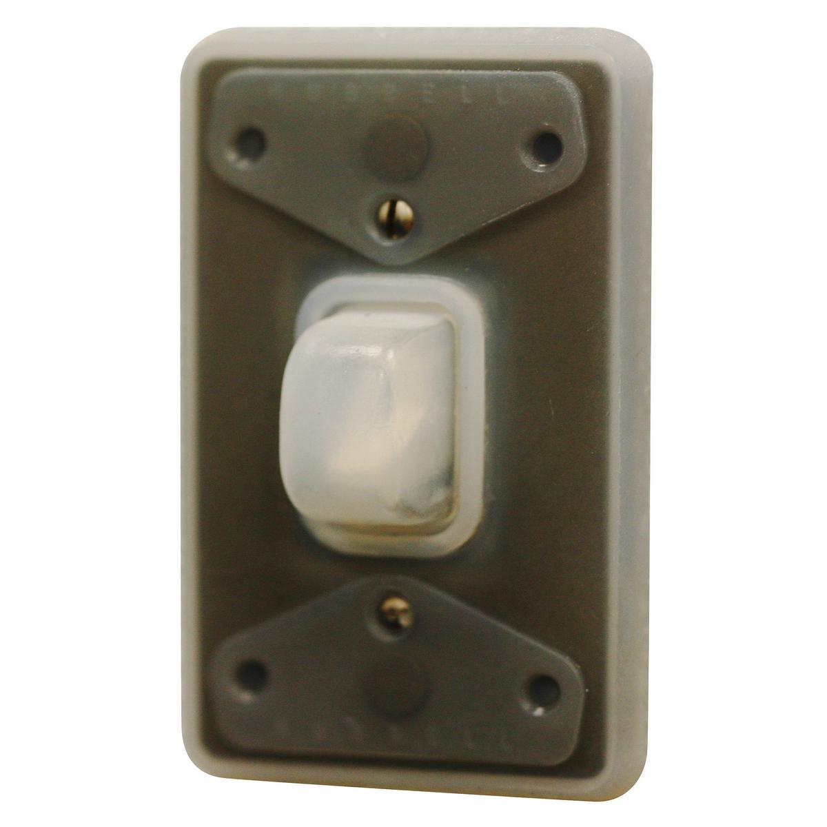 Hubbell Wiring Device-Kellems HBL1795 Standard Molded Weatherproof Electrical Box Cover, 4.63 in L x 2.94 in W, Toggle Switch Cover, Silicone