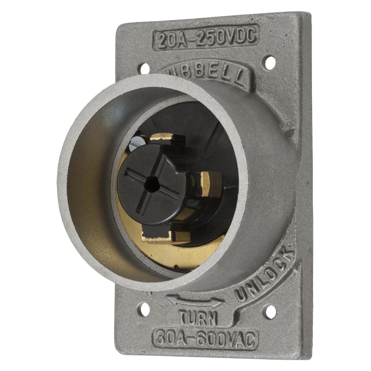 Hubbell Wiring Device-Kellems HBL20418 Locking Flanged Inlets & Outlets
