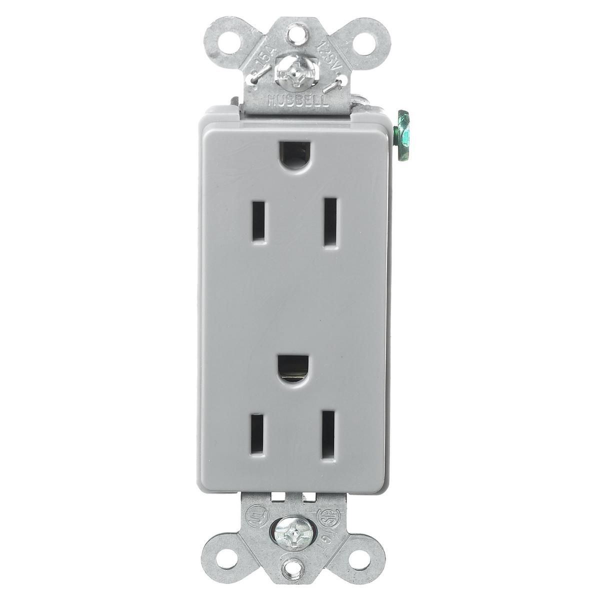 Hubbell Wiring Device-Kellems HBL2152GY Straight Blade Receptacles