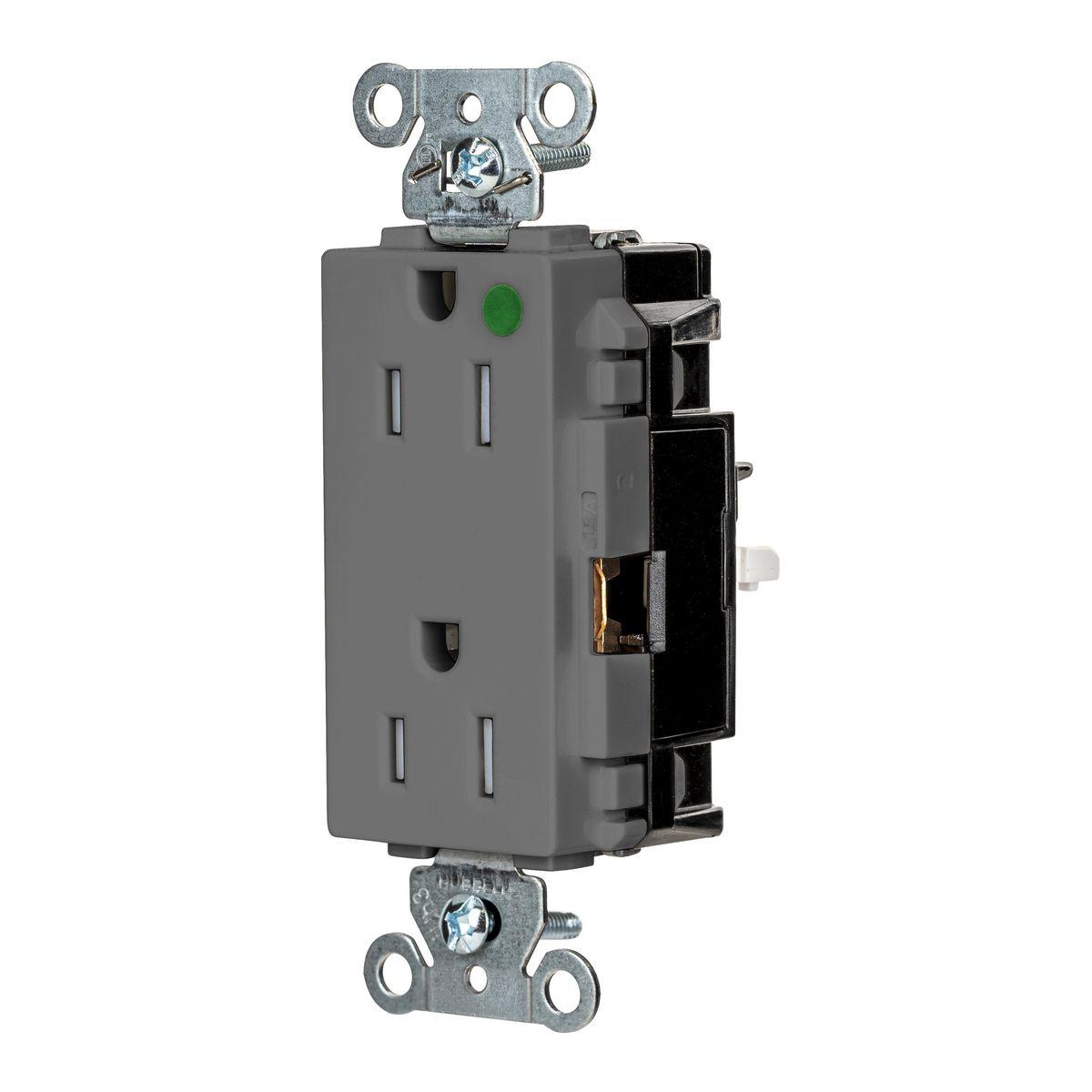 Hubbell Wiring Device-Kellems HBL2172STGYTR Straight Blade Receptacles