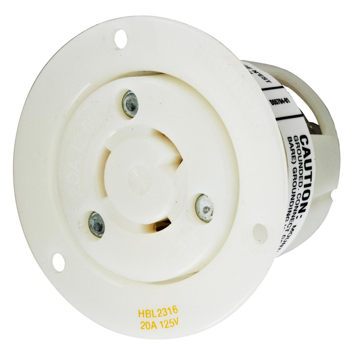 Hubbell Wiring Device-Kellems HBL2316 Locking Flanged Inlets & Outlets