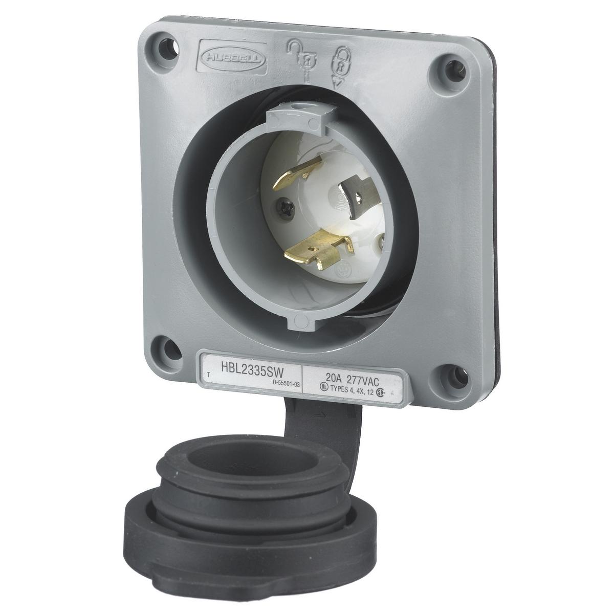 Hubbell Wiring Device-Kellems HBL2335SW Locking Flanged Inlets & Outlets