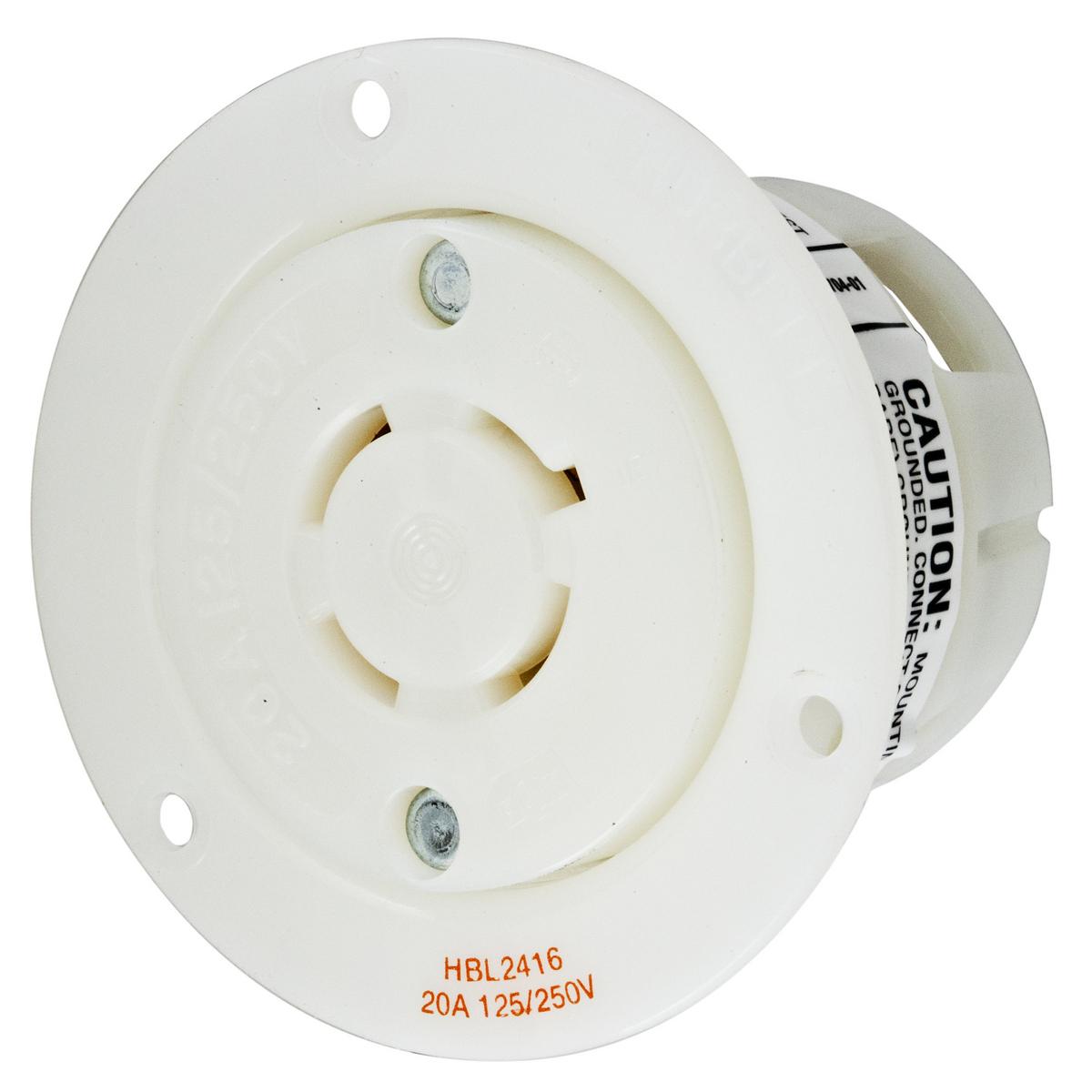Hubbell Wiring Device-Kellems HBL2416 Locking Flanged Inlets & Outlets