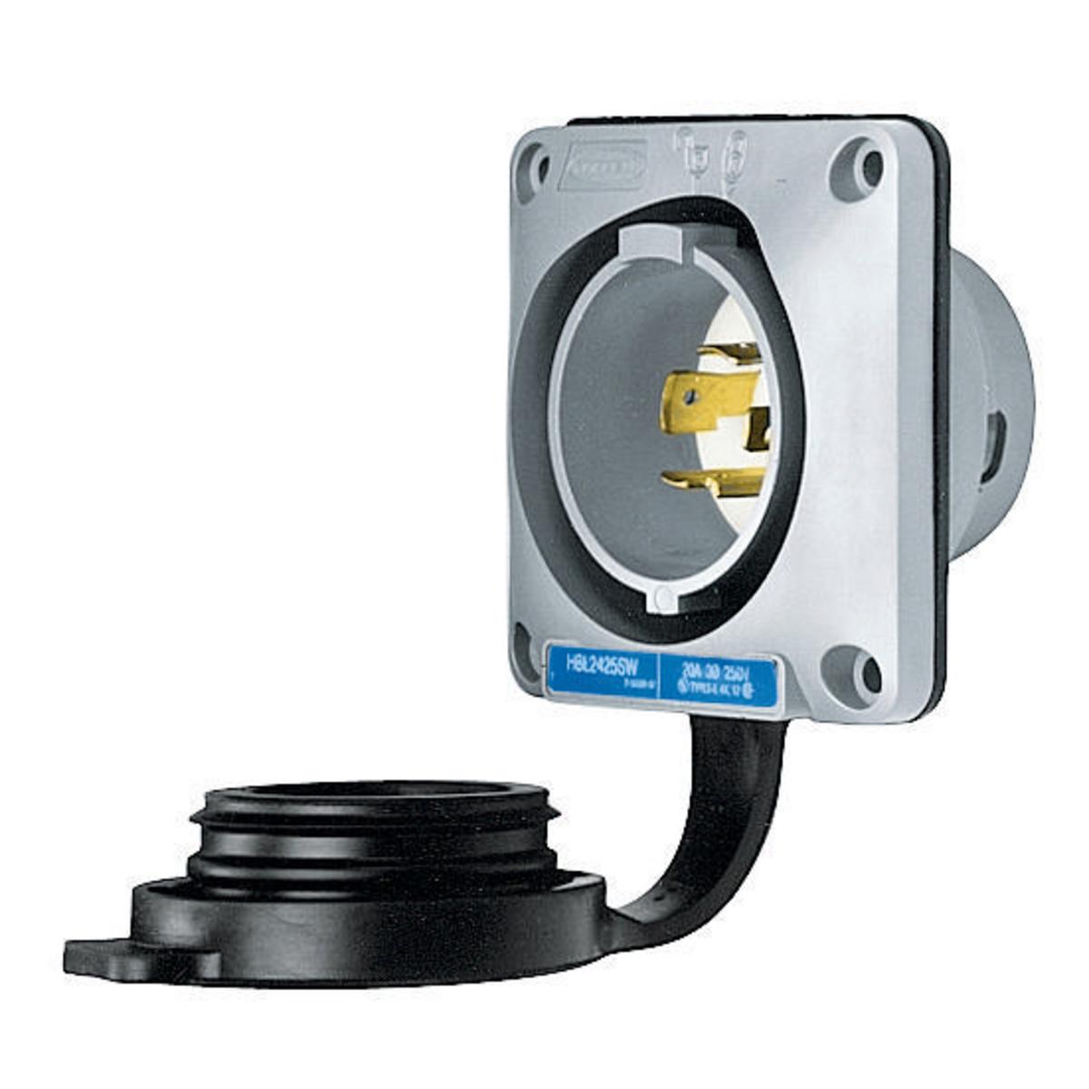 Hubbell Wiring Device-Kellems HBL2425SW Locking Flanged Inlets & Outlets