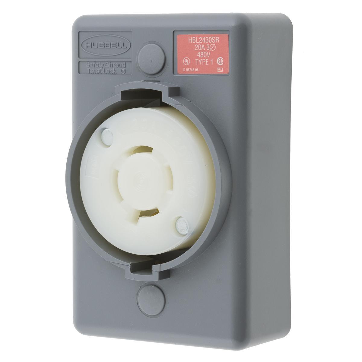 Hubbell Wiring Device-Kellems HBL2430SR Locking Receptacles