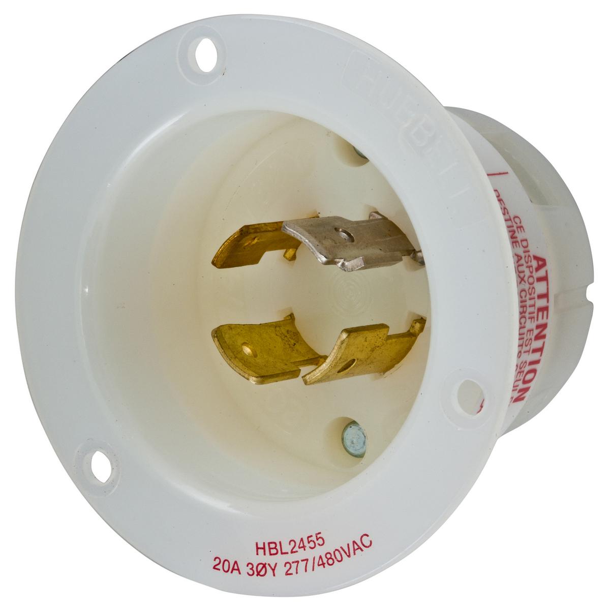 Hubbell Wiring Device-Kellems HBL2455 Locking Flanged Inlets & Outlets