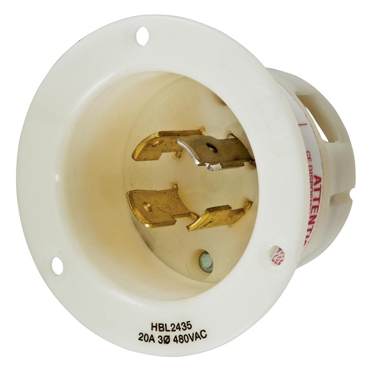 Hubbell Wiring Device-Kellems HBL2465 Locking Flanged Inlets & Outlets