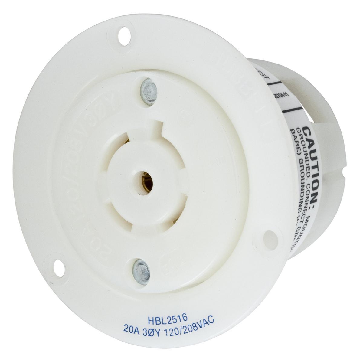 Hubbell Wiring Device-Kellems HBL2516 Locking Flanged Inlets & Outlets