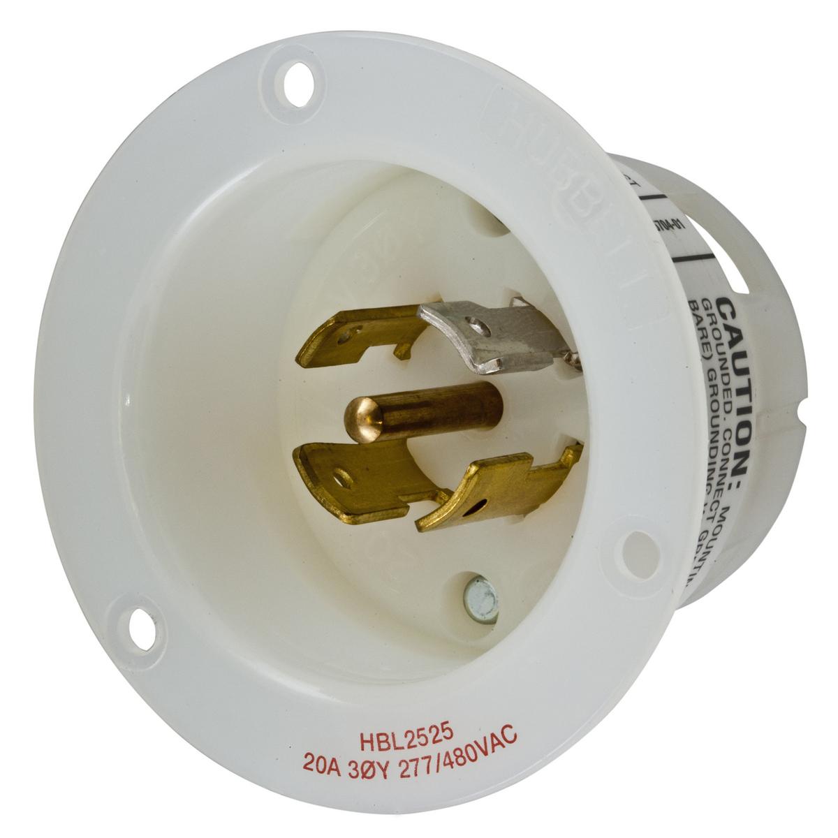 Hubbell Wiring Device-Kellems HBL2525 Locking Flanged Inlets & Outlets