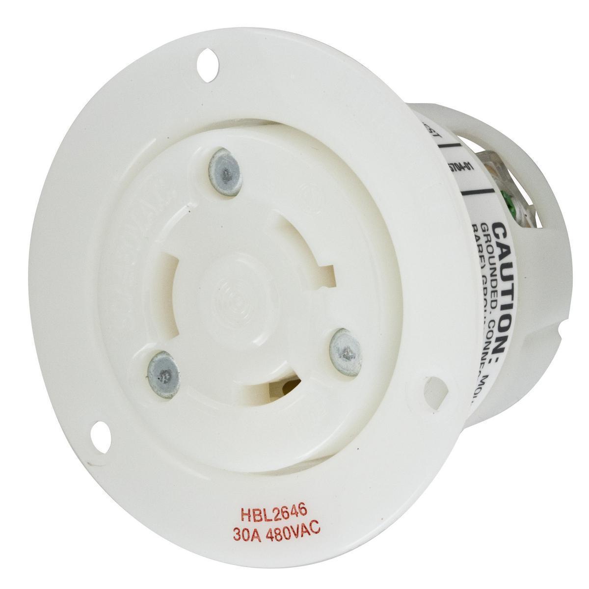 Hubbell Wiring Device-Kellems HBL2646 Locking Flanged Inlets & Outlets