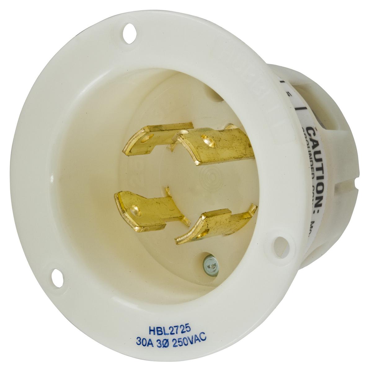 Hubbell Wiring Device-Kellems HBL2725 Locking Flanged Inlets & Outlets