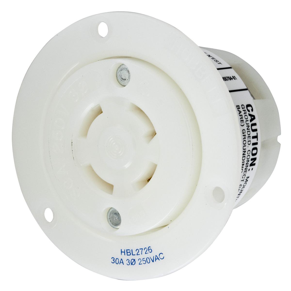 Hubbell Wiring Device-Kellems HBL2726 Locking Flanged Inlets & Outlets