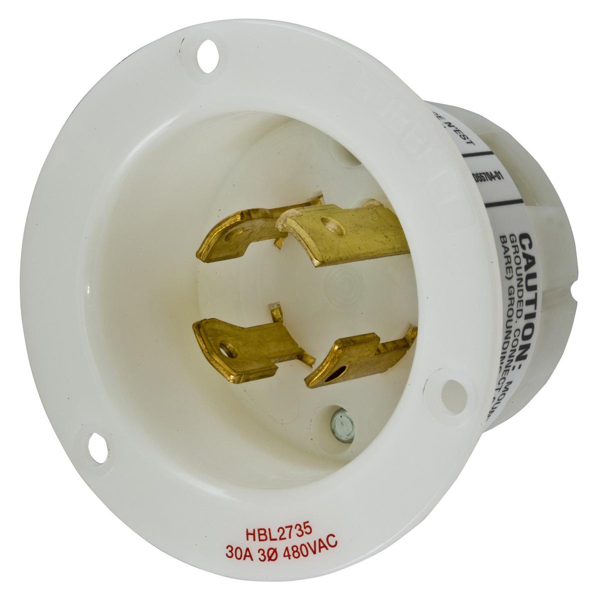 Hubbell Wiring Device-Kellems HBL2735 Locking Flanged Inlets & Outlets