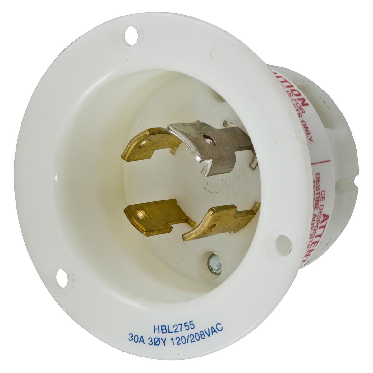 Hubbell Wiring Device-Kellems HBL2755 Locking Flanged Inlets & Outlets