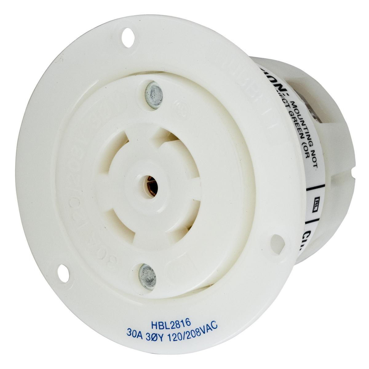 Hubbell Wiring Device-Kellems HBL2816 Locking Flanged Inlets & Outlets