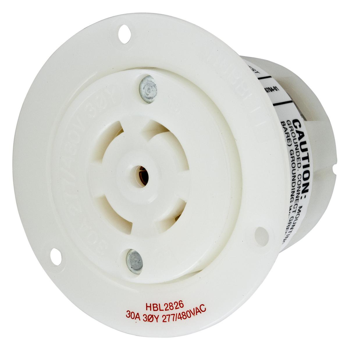 Hubbell Wiring Device-Kellems HBL2826 Locking Flanged Inlets & Outlets