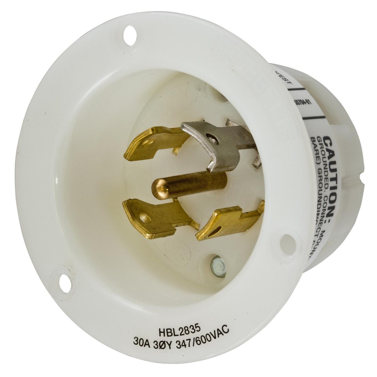 Hubbell Wiring Device-Kellems HBL2835 Locking Flanged Inlets & Outlets